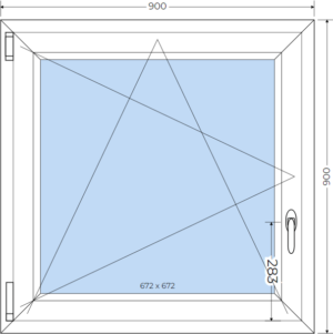Okno PCV Rozwierno-Uchylne Dwuszybowe 900/900mm
