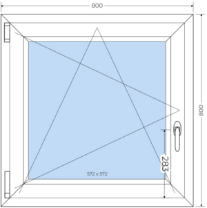Okno PCV Rozwierno-Uchylne-Dwuszybowe 800/800mm