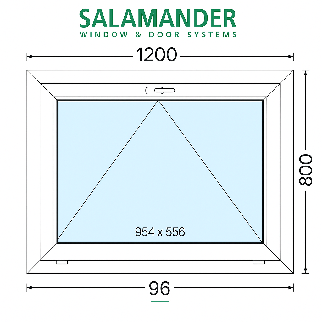 Okno PCV Rozwierne Trzyszybowe 1200 x 800 mm Salamander BluEvolution 82