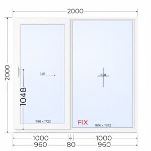 Drzwi przesuwne Smart Slide PCV 2000 x 2000 mm