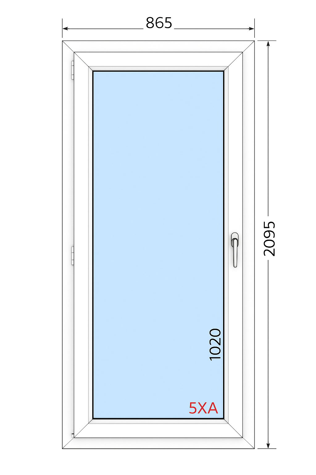 Drzwi balkonowe PCV trzyszybowe rozwierno-uchylne 865x2095 mm