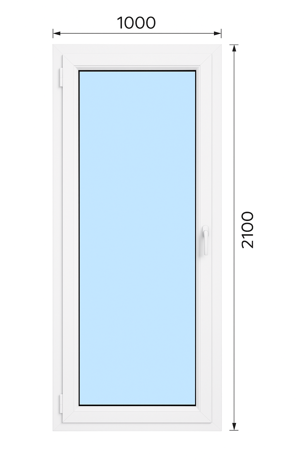 Drzwi balkonowe rozwierno-uchylne jednoskrzydłowe PCV 1000x2100 mm