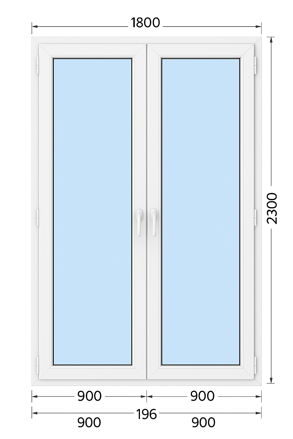 Drzwi balkonowe rozwierno-uchylne PCV 1800x2300 mm