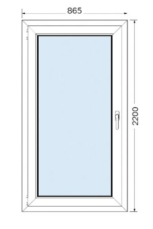 Drzwi balkonowe rozwierno-uchylne jednoskrzydłowe z zamkiem PCV 865x2095 mm