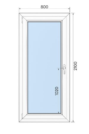 Drzwi balkonowe rozwierno-uchylne jednoskrzydłowe PCV 800x2100 mm