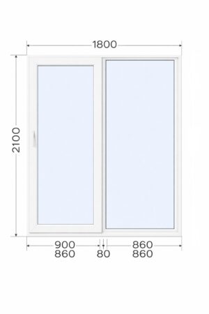 Drzwi przesuwne Smart Slide PCV 1800 x 2100 mm
