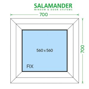 Okno trzyszybowe - Fix 700 x 700 cm Salamander BluEvolution 82