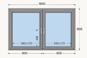 Okno Aluminiowe Aluprof MB-86N 1600 x 950 mm