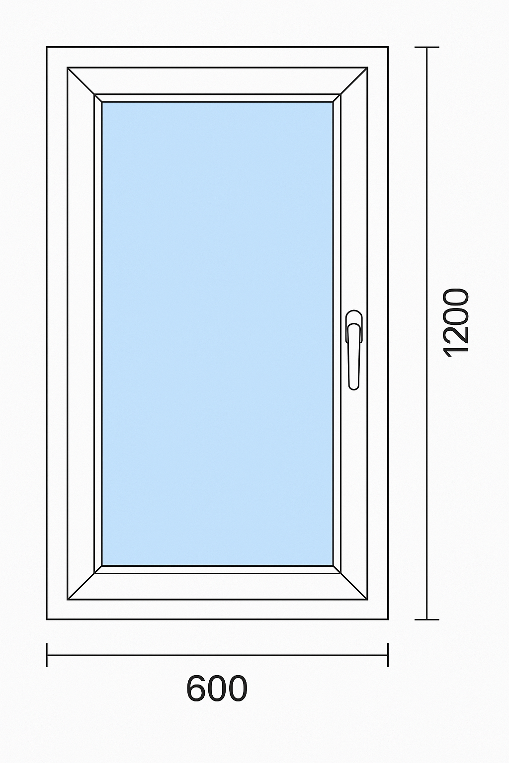 Okno PCV 600 x 1200 mm RU trzyszybowe Veka Softline 82 MD