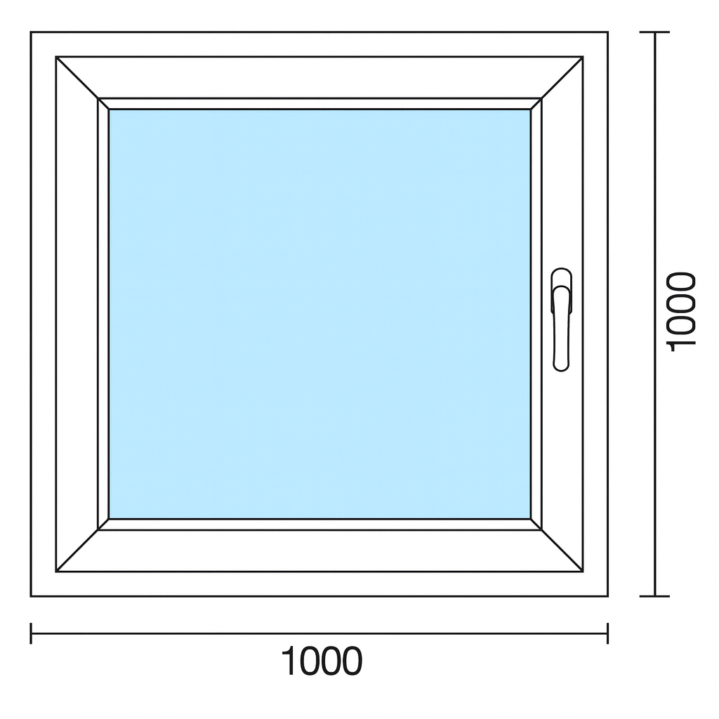 Okno PCV 1000 x 1000 mm RU trzyszybowe Veka Softline 82 MD