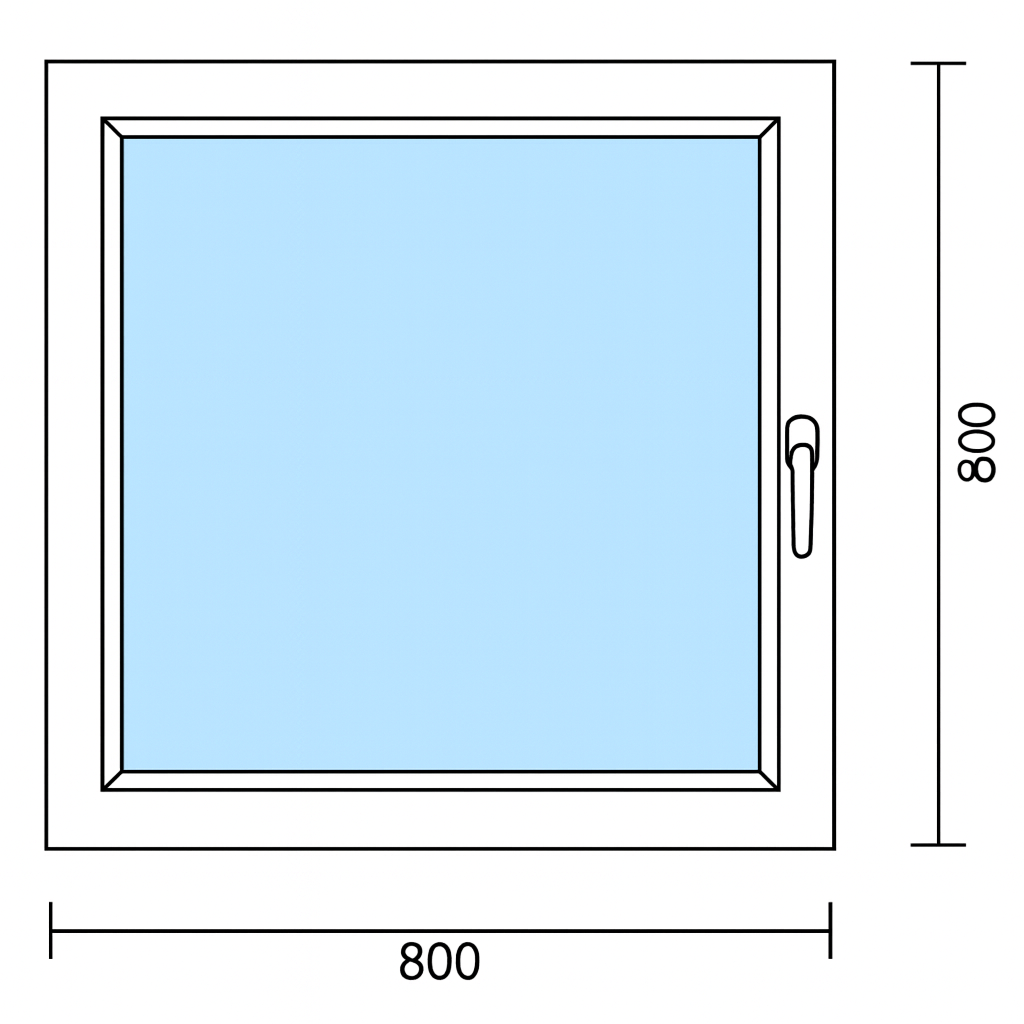 Okno PCV 800 x 800 mm RU trzyszybowe Veka Softline 82 MD