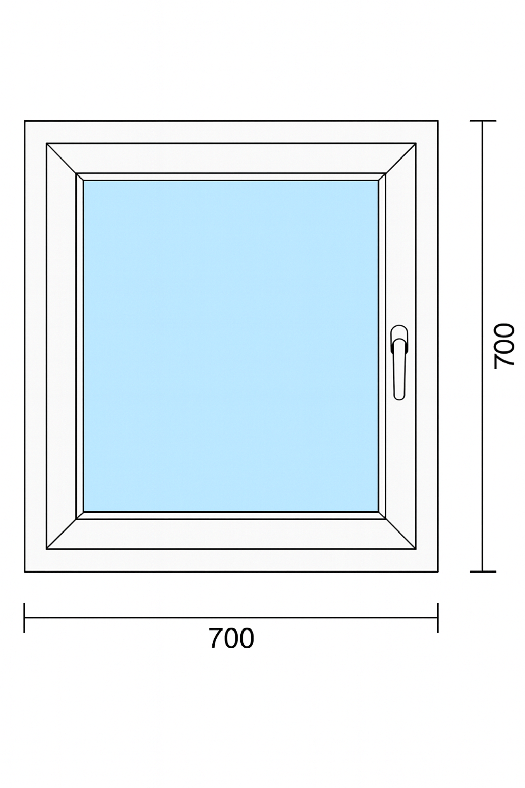 Okno PCV 700 x 700 mm RU trzyszybowe Veka Softline 82 MD