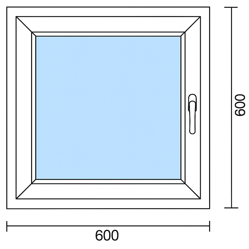 Okno PCV 600 x 600 mm RU trzyszybowe Veka Softline 82 MD