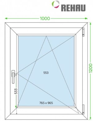 Rehau Okno PCV trzyszybowe 100 x 120 cm rozwierno-uchylne