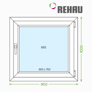 Rehau Okno PCV trzyszybowe 90 x 100 cm rozwierno-uchylne