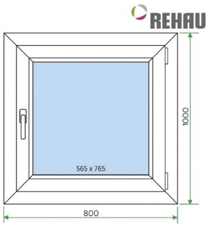 Rehau Okno PCV trzyszybowe 80 x 100 cm rozwierno-uchylne