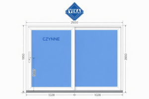 Drzwi Przesuwne Veka Vekamotion 82 HST 2500 x 2000 mm
